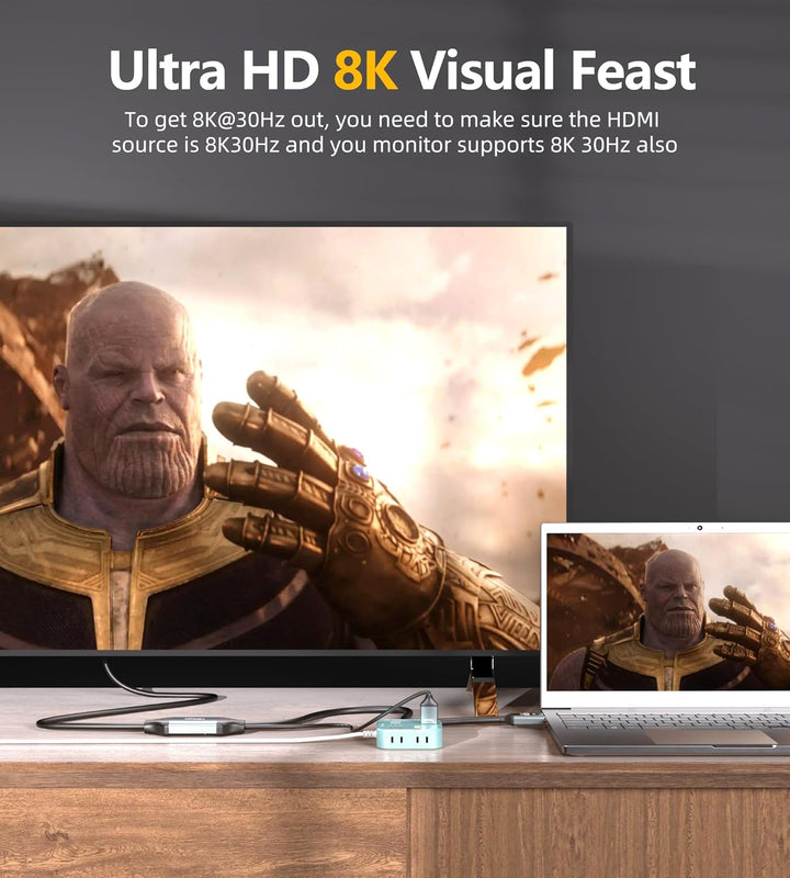 8K HDMI auf Displayport Kabel, USB betrieben, für Xbox Series X, PS4, PS5, PS4 Pro, HDMI 2.1 Quelle