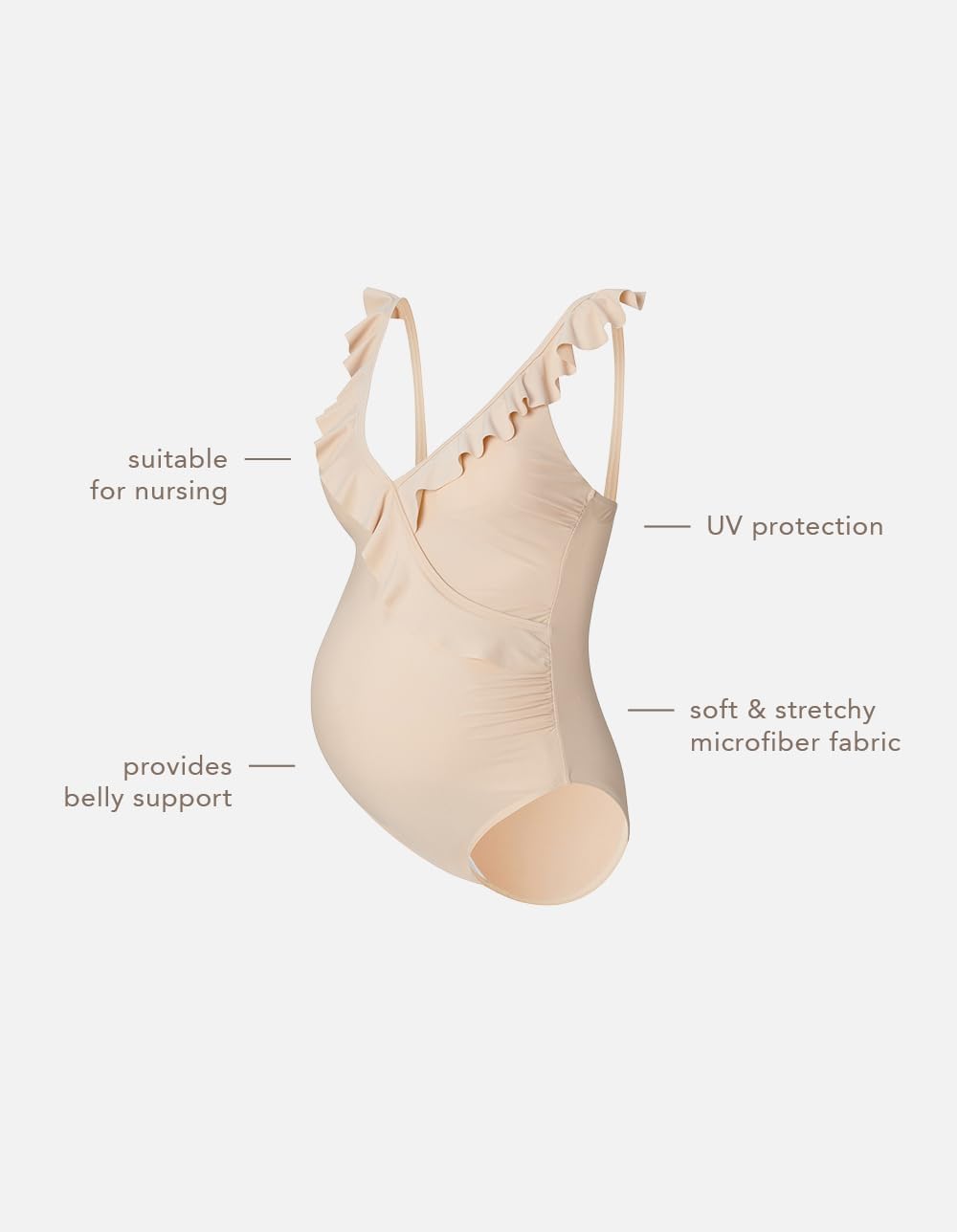 Noppies Damen Sima Microfiber Swimsuit Badeanzug XS-S Light Sand - N147, XS-S Light Sand - N147