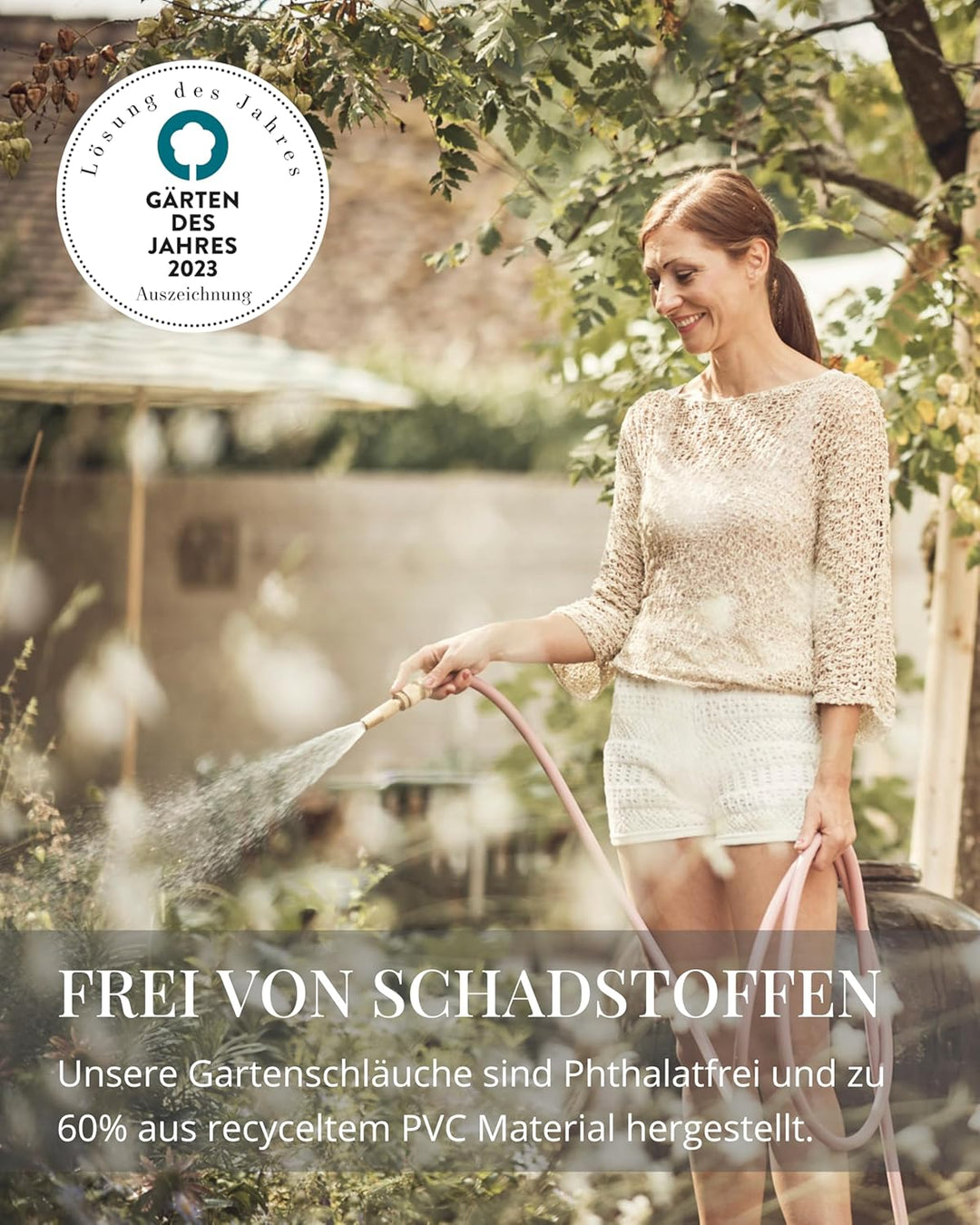 Livlig53 Gartenschlauch 1/2 Zoll, 30m: Wasserschlauch Made in Germany, Recycling-Material, formstabi