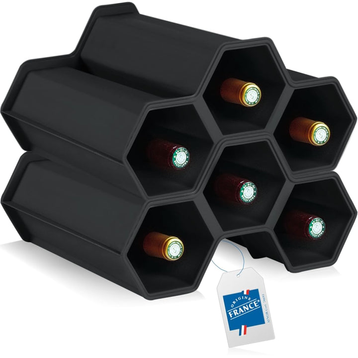 Stimo Weinregal für 6 Flaschen stapelbar Flaschenregal Kunststoff Getränkeregal erweiterbar (2), 2