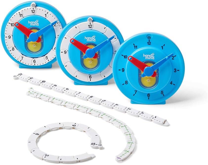 Learning Resources Advanced NumberLine Clock Set (6er-Pack), Mathe-Manipulative für die Zeitmessung,