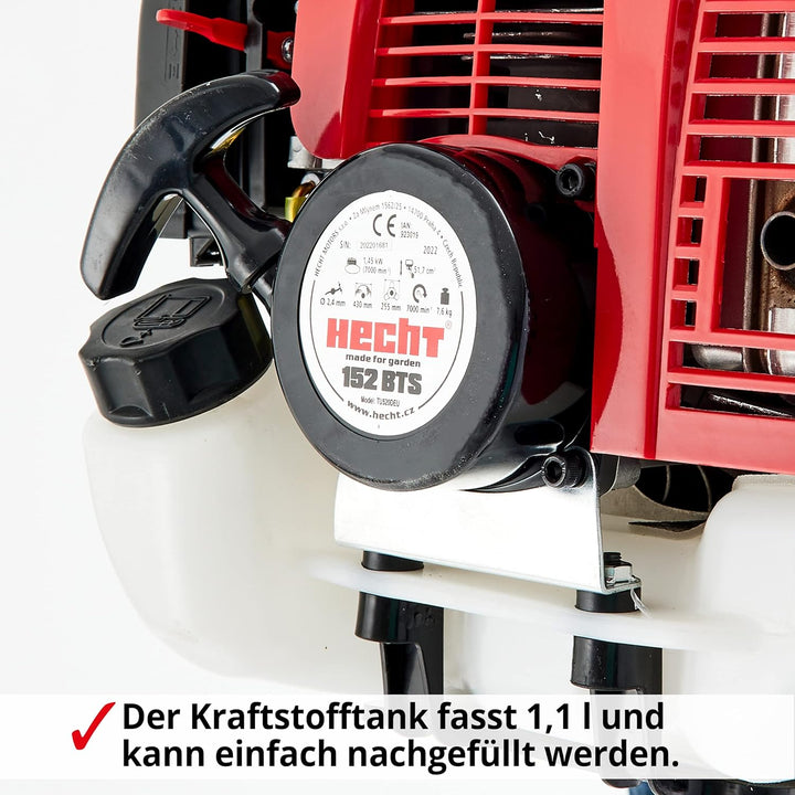 HECHT Rasentrimmer Benzin - Freischneider Benzin mit 2-Takt-Motor – 43 cm und 25,5 cm Schnittkreis –