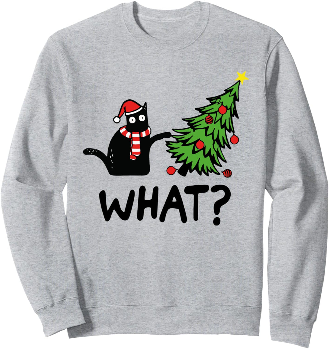 Weihnachtskatze What Weihnachtsbaum Kätzchen Weihnachtsshirt Sweatshirt