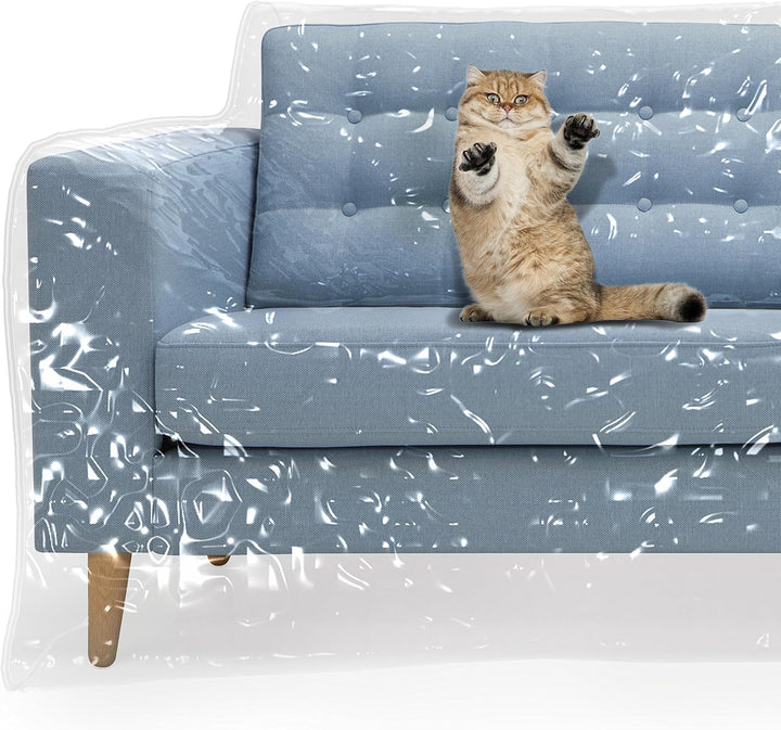 MEMINIM Plastic Couch Cover for Pets Cat Scratching Protector Clawing Deterrent Heavy Duty Water Res