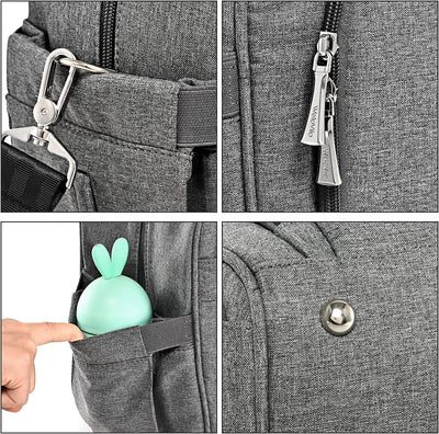 WELAVILA Wickeltasche, Wickeltaschen für Mama und Papa, mit Wickelauflage und isolierten Taschen Dun