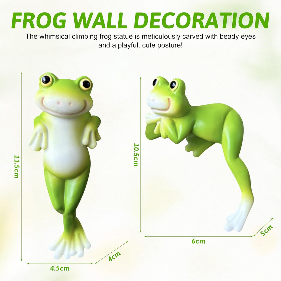 DZAY 2 Stück Blumentopf Hänger Frösche Deko Figuren Frosch Deko Frösche Tiere Harz Statue Gartendeko