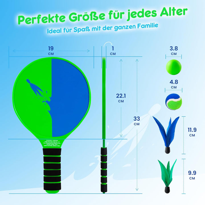 U&C Planet Beachball Set Strandtennis Set Paddle Ball Spiel Klettballspiel Strandschlägerset für Kin
