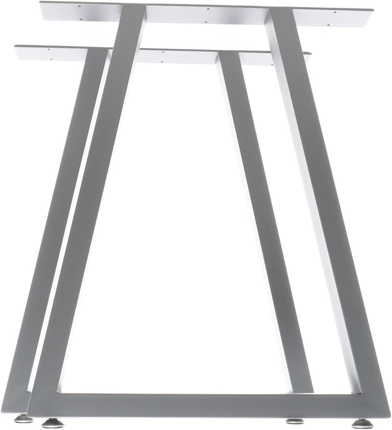 Tischkufen Tischgestell Industrial Trapezoid 2er Set aus Stahl 60x72cm Grau Tischbeine Trapez-Form 7