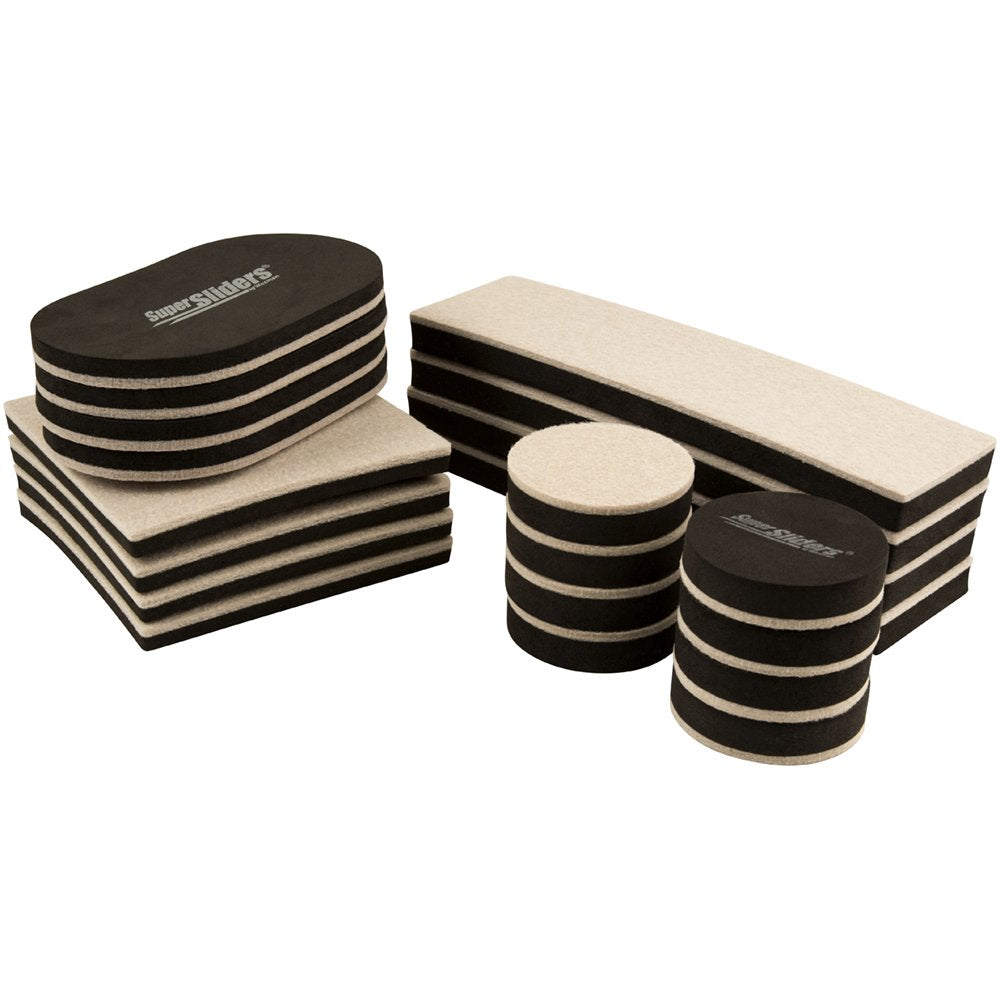 Super Sliders 4712595Z Wiederverwendbare Filz-Möbelgleiter All-in-One Kit für Harte Bodenoberflächen