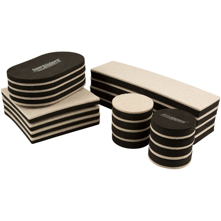 Super Sliders 4712595Z Wiederverwendbare Filz-Möbelgleiter All-in-One Kit für Harte Bodenoberflächen