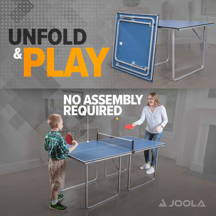JOOLA Midsize Tischtennisplatte, Freizeittisch, Tischtennistisch inklusive Tischtennisnetz Bundle mi