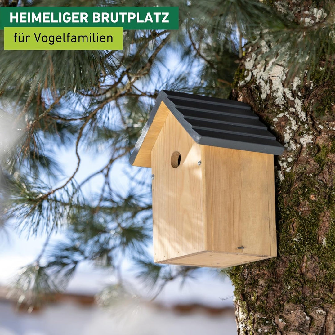 Windhager Nistkasten Cosy für Vögel | Kiefernholz massiv, Einflugloch Ø 28 mm, Holz | Vogelhaus, Vog
