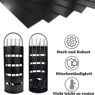 XMTECH 5 Teilig Kaminbesteck Set Kamingarnitur Kaminzubehör Metall Modern Design für Küche Haushalt,