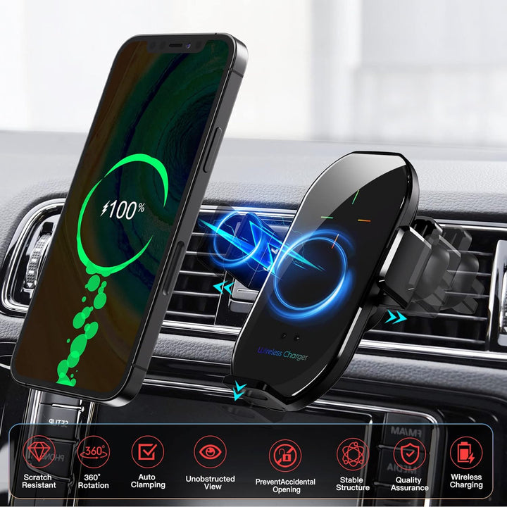 Handyhalterung Auto mit Ladefunktion, 【Smart Sense】 Qi 15W Fast Wireless Charger Auto Induktives Lad