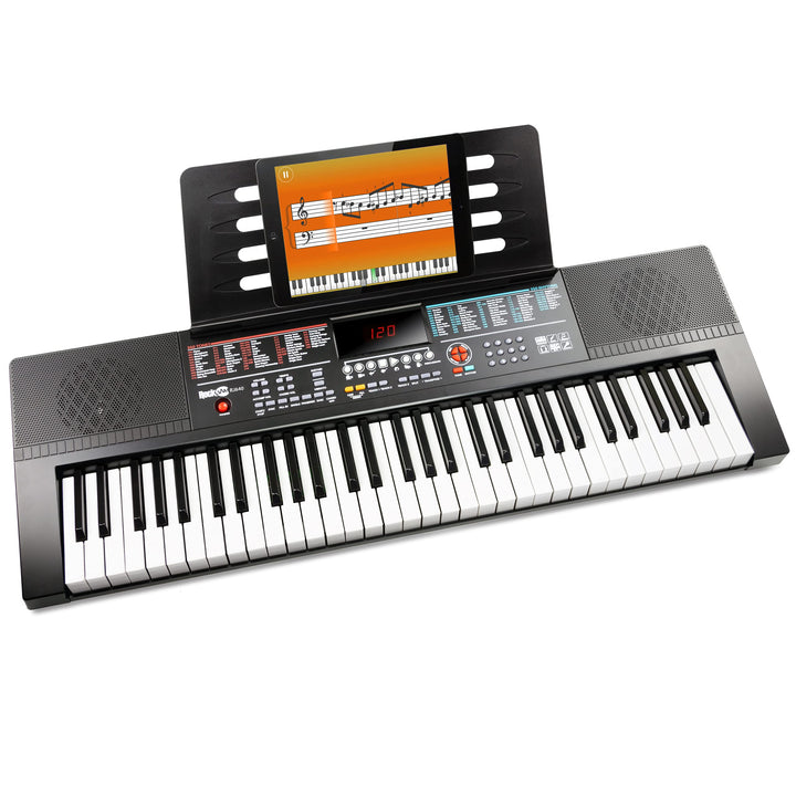 Rockjam RJ640 61 Tastaturklavier mit Notenständer, Klaviernotenaufklebern und einfach Klavierunterri