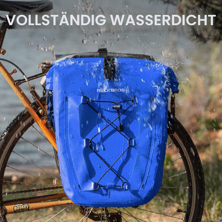 ROCKBROS Gepäckträgertasche Fahrradtasche für Gepäckträger 25L-32L 100% Wasserdicht Hinterradtaschen