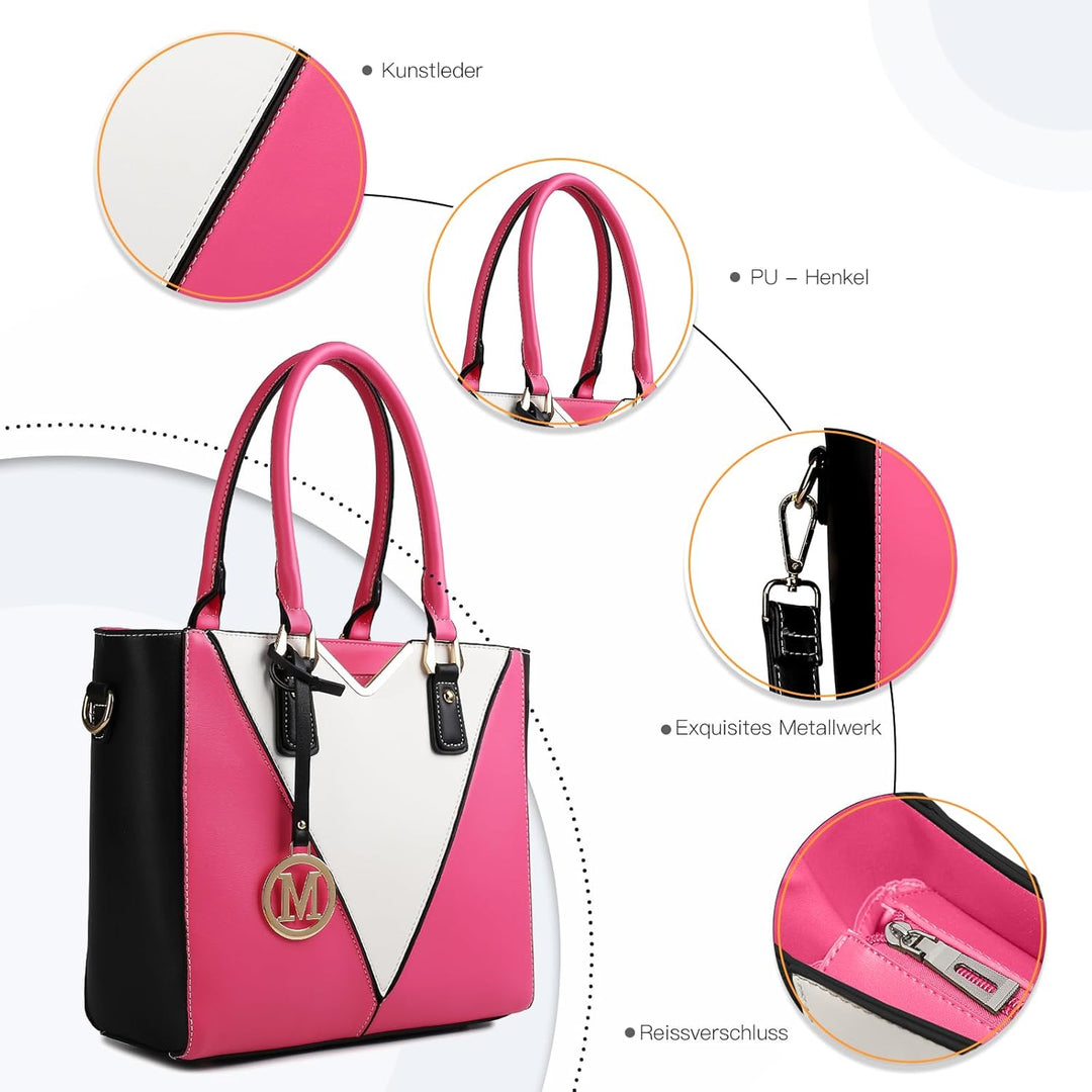 Miss Lulu Handtasche Damen, Taschen, Schultertaschen Shopper Damen Handtaschen Damen V-förmiges Desi