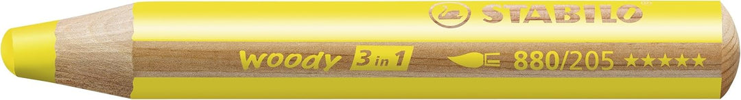 Buntstift, Wasserfarbe & Wachsmalkreide - STABILO woody 3 in 1 - 18er Pack mit Spitzer - mit 18 vers