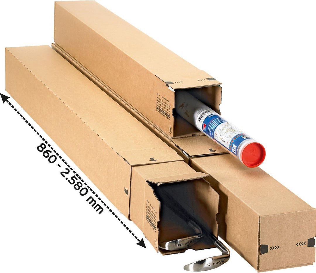 progressPACK Teleskop-Versandhülse Premium PP LBT10.06 aus Wellpappe, DIN A0, 860 x 111 x 111 mm, 10