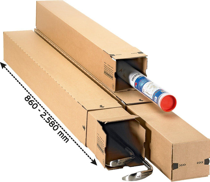 progressPACK Teleskop-Versandhülse Premium PP LBT10.06 aus Wellpappe, DIN A0, 860 x 111 x 111 mm, 10