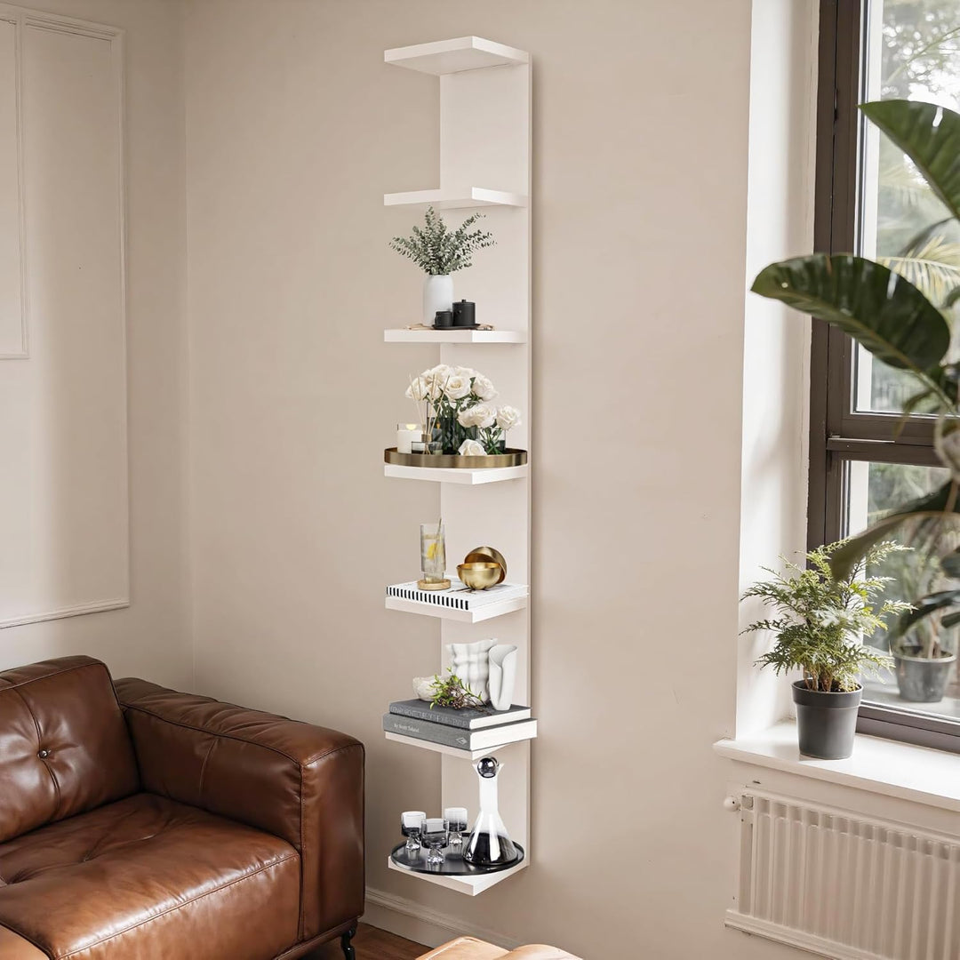 PHOENANCEE 7-stufiges Wandregal, vertikales Regal, Organizer Tall Tower Design dekoratives Wandregal