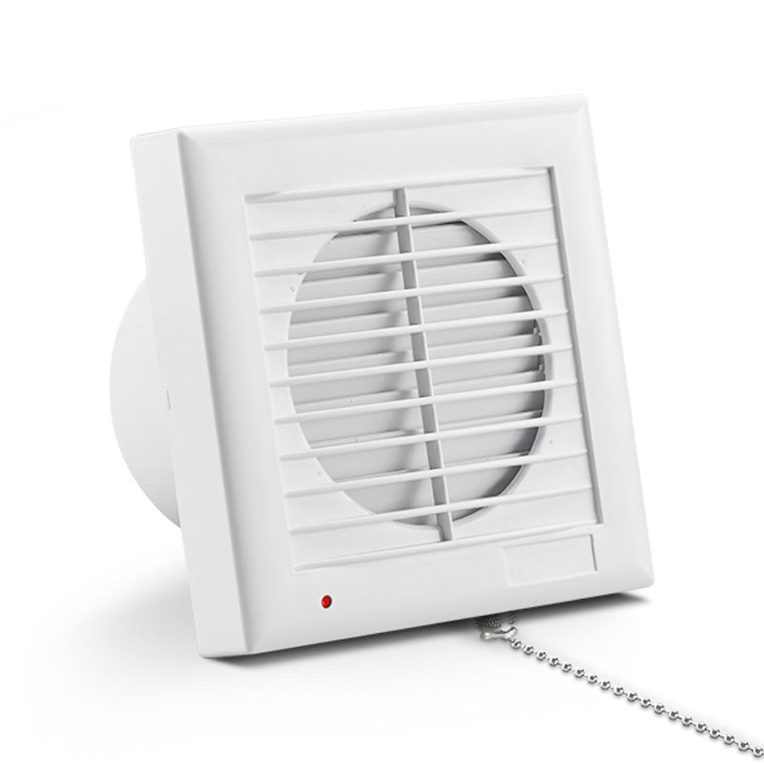 HUGOOME 100 mm 12 W 130 m³/h Abluftventilator mit Verschlussklappe und Zugkettenschalter, Fenster- u