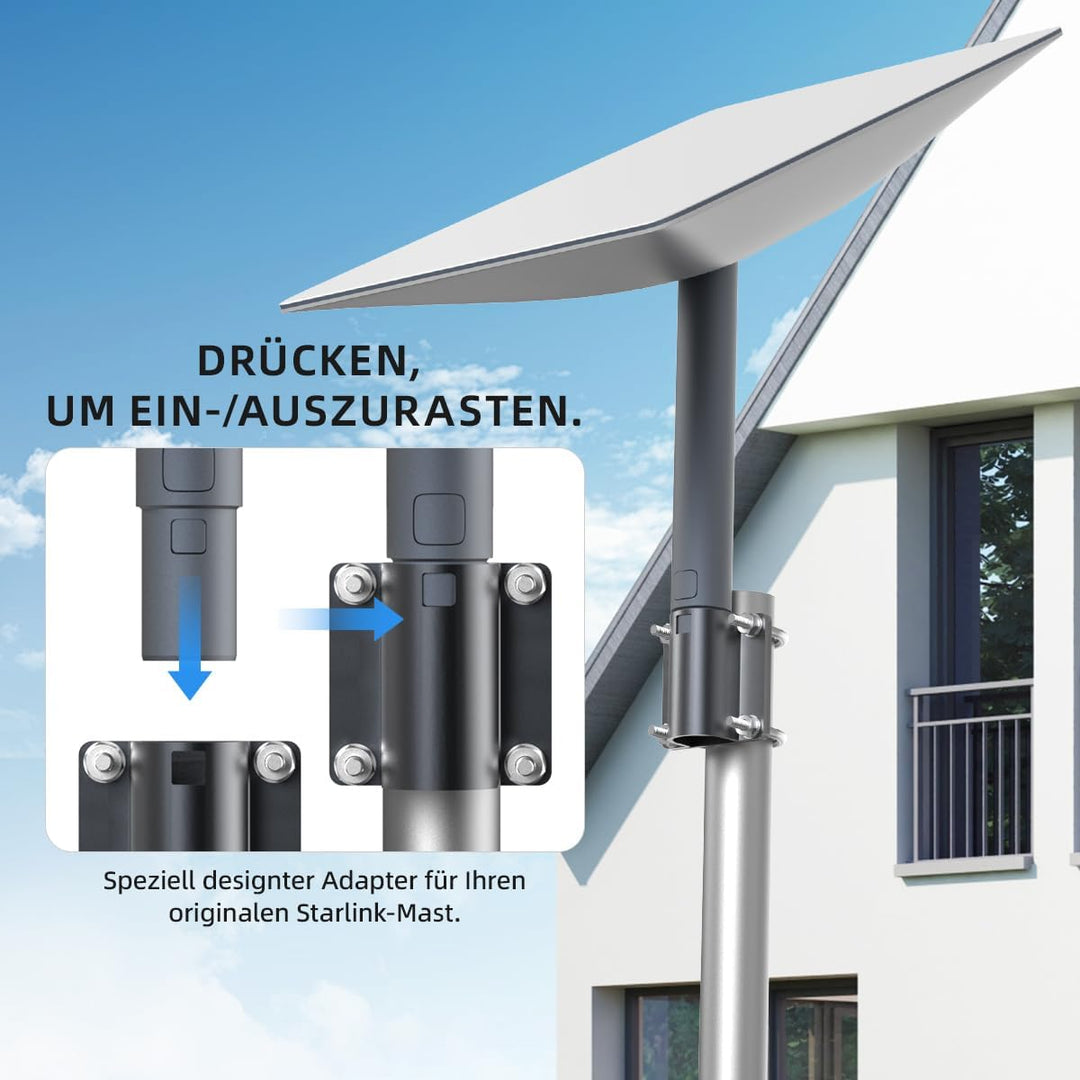 Starlink V2 Rohradapter, universelle U-Bügelklemme für Antennenhalterung, verstellbare Aluminium-Mas
