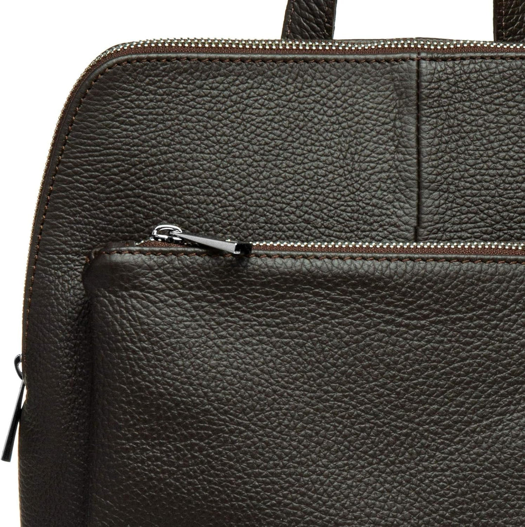 Caspar TL801 Damen 2in1 Rucksack Rucksacktasche aus echtem Leder Einheitsgrösse Dunkelbraun, Einheit