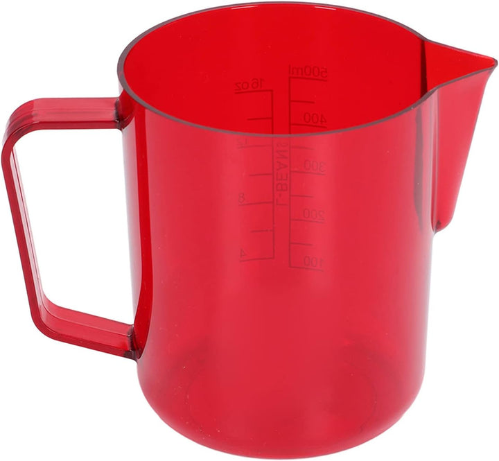 600 ml Acryl-Kaffeekrug, Adlermaul-Wasserauslass, bruchsicherer Aufschäumkrug, rot, Milchkännchen, m