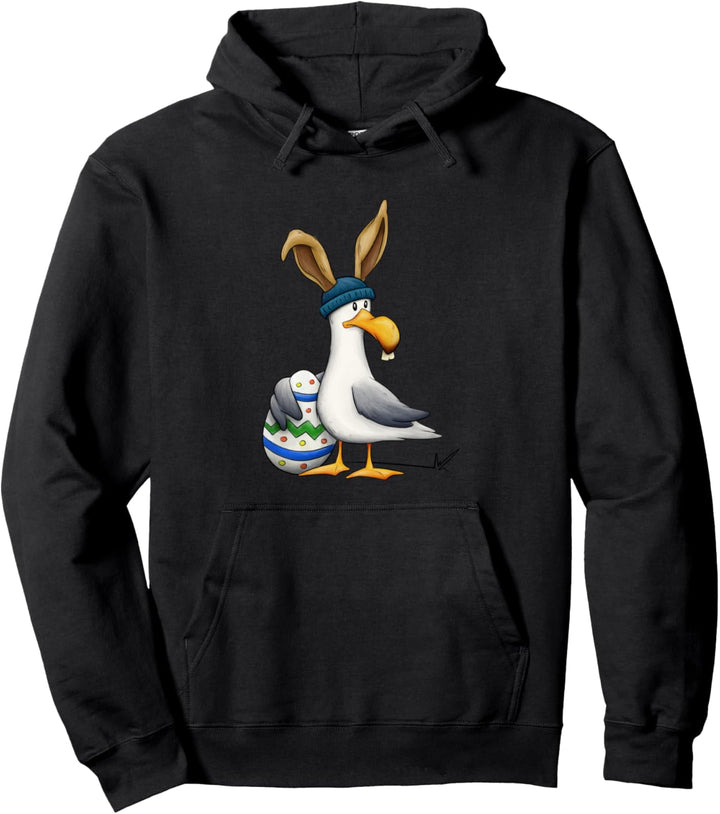 Norddeutscher Osterhase Nordsee Ostsee Möwe mit Osterei Pullover Hoodie