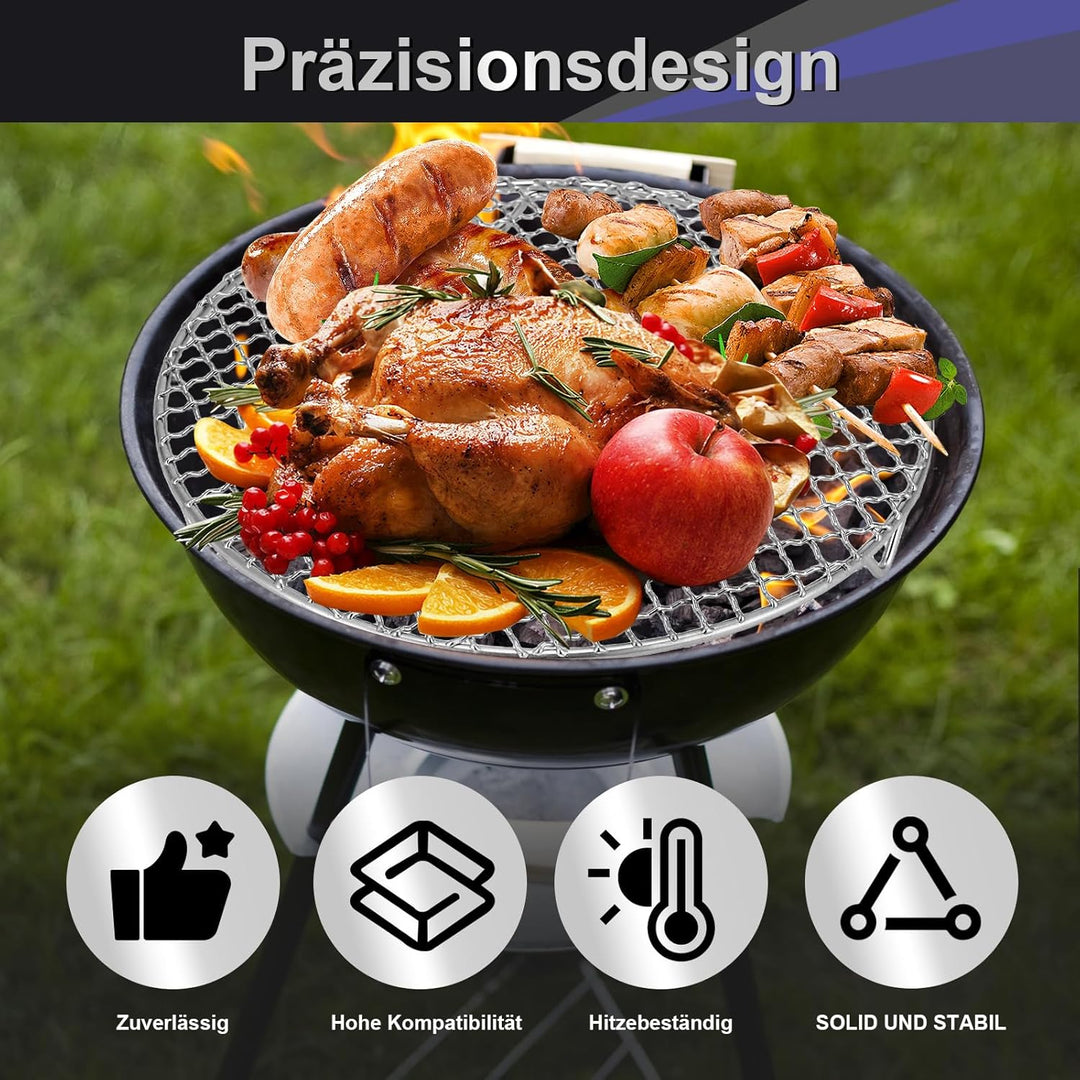 Edelstahl Grillrost Rund Mit 2cm Füssen Ø10-42.5cm - Universelles Kochgitter Für Heissluftfritteusen