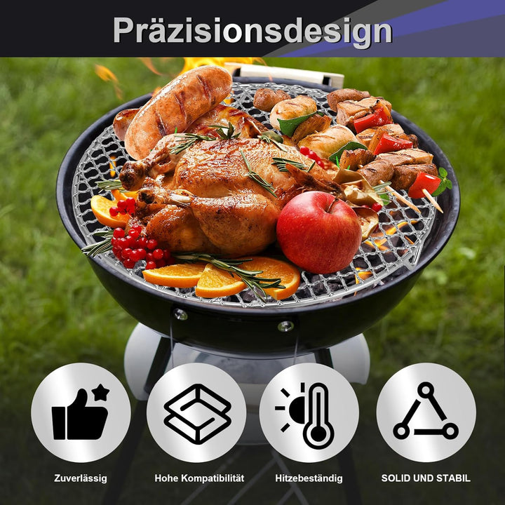 Edelstahl Grillrost Rund Mit 2cm Füssen Ø10-42.5cm - Universelles Kochgitter Für Heissluftfritteusen
