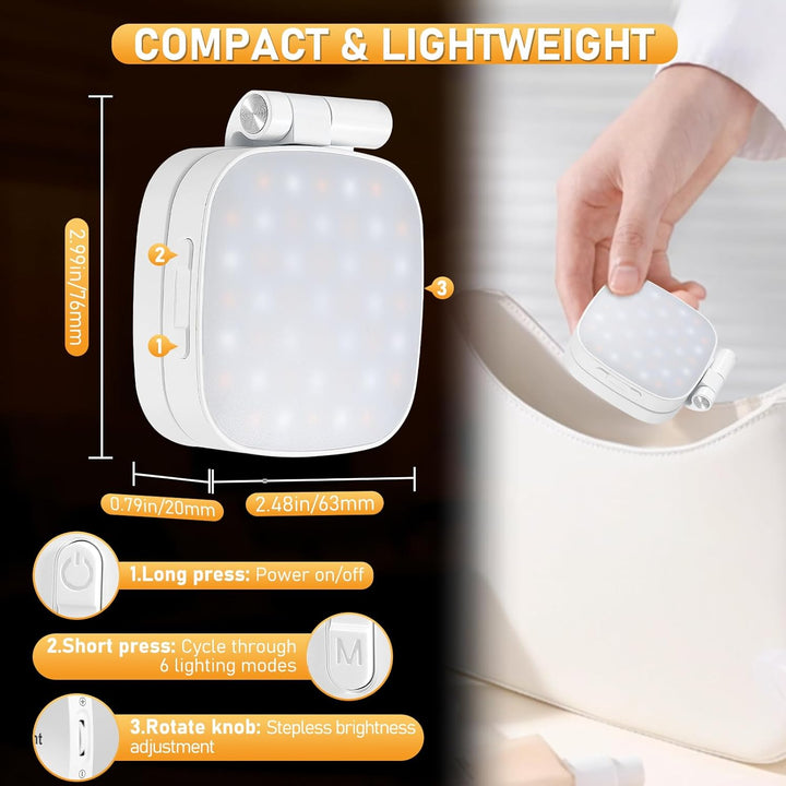 Magnetische Selfie-Licht, 3-in-1 LED Handy Licht Kompatibel mit iPhone MagSafe, CRI95+ 360° Falten F