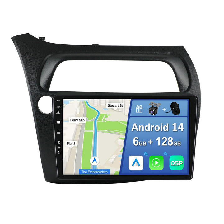 [6GB+128GB] Android 14 Autoradio für Honda Civic (2006-2012)-[Integriertes CarPlay/Android Auto/DSP/