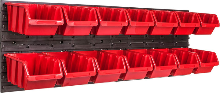 Lagersystem Wandregal 1152 x 390 mm , 14 stck. Box , Stapelboxen Schüttenregal Sichtlagerkästen , Ex