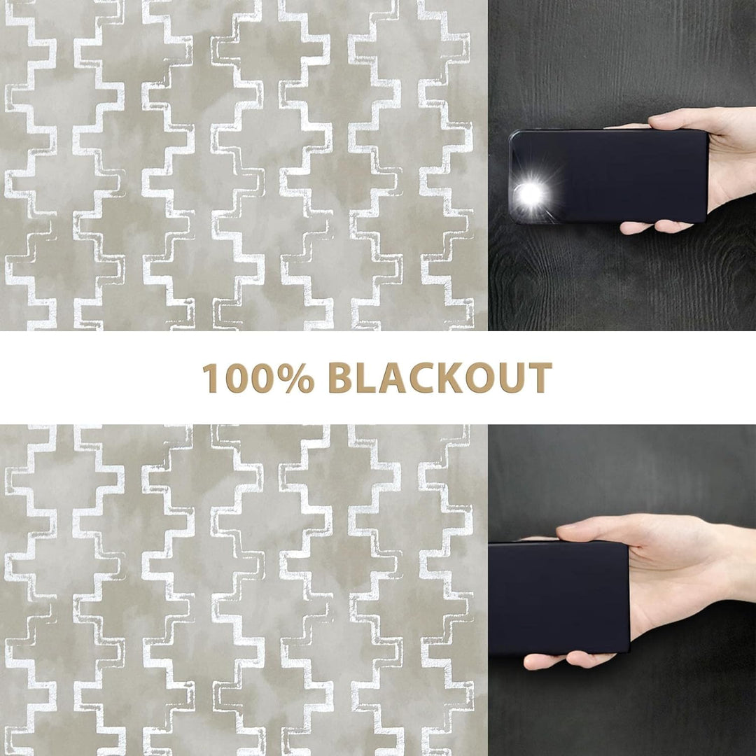 always4u 100% Blickdicht Vorhang Elegante Gardinen mit Muster Verdunkelung Schallschutz Thermogardin
