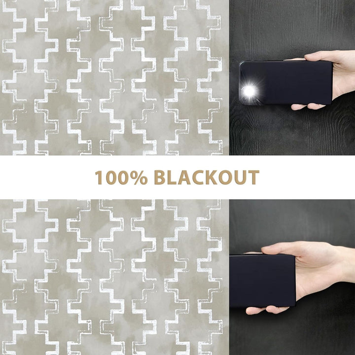 always4u 100% Blickdicht Vorhang Elegante Gardinen mit Muster Verdunkelung Schallschutz Thermogardin