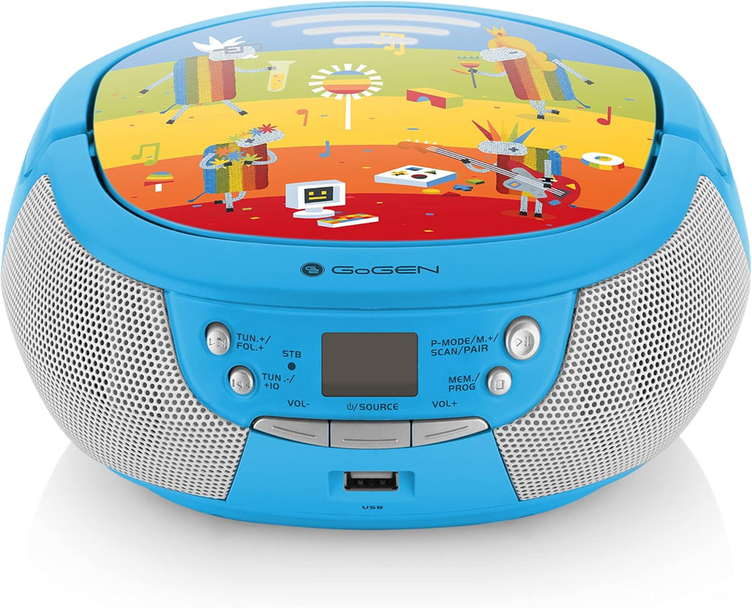 GOGEN Kinder CD Player I LCD Display I AUX I MP3 I Karaoke-Funktion I Tragbar I Batterie oder Netzte