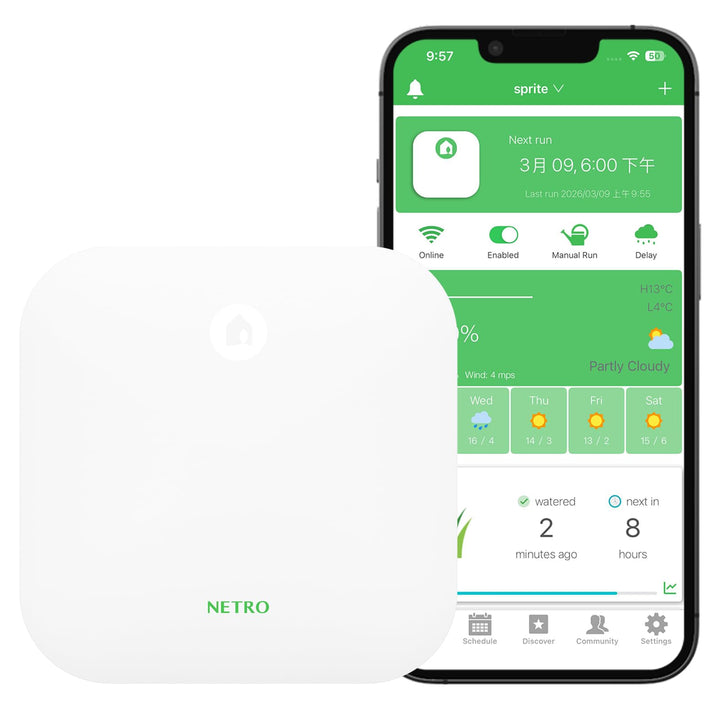 Netro Smart-Sprinkler-Controller, Wireless-LAN, Wetter Aware, Remote Access, 6 Zone, Kompatibel mit