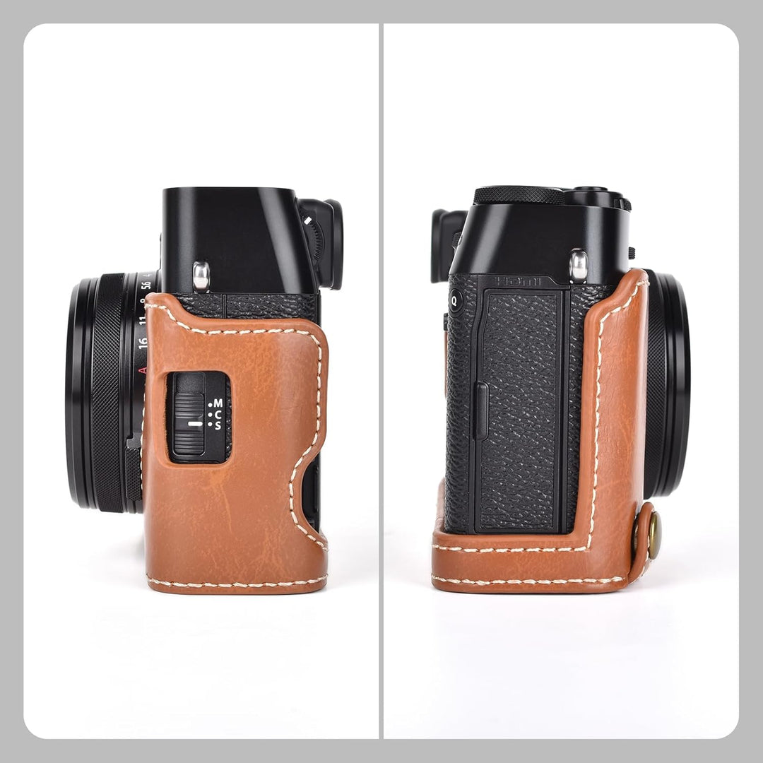MUZIRI KINOKOO PU Leder Tasche für Fuji X100VI, schützende Halbhülle, kompatibel mit Fujifilm X100VI