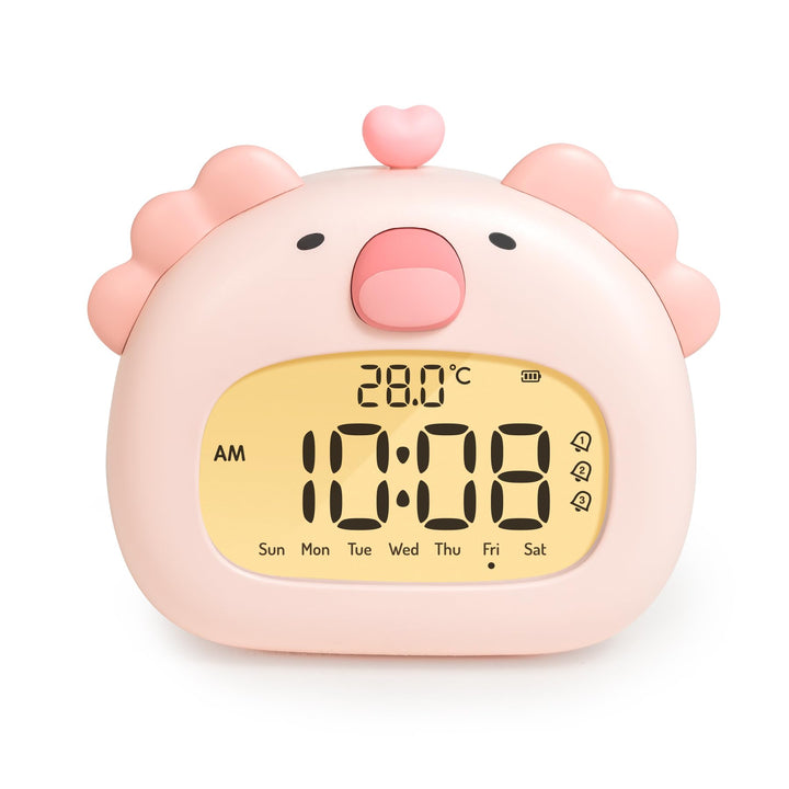 IHALO Cute Axolotl Kinderwecker, Nachttischwecker mit Nachtlicht, digitales LED-Display, 3,15 Zoll,