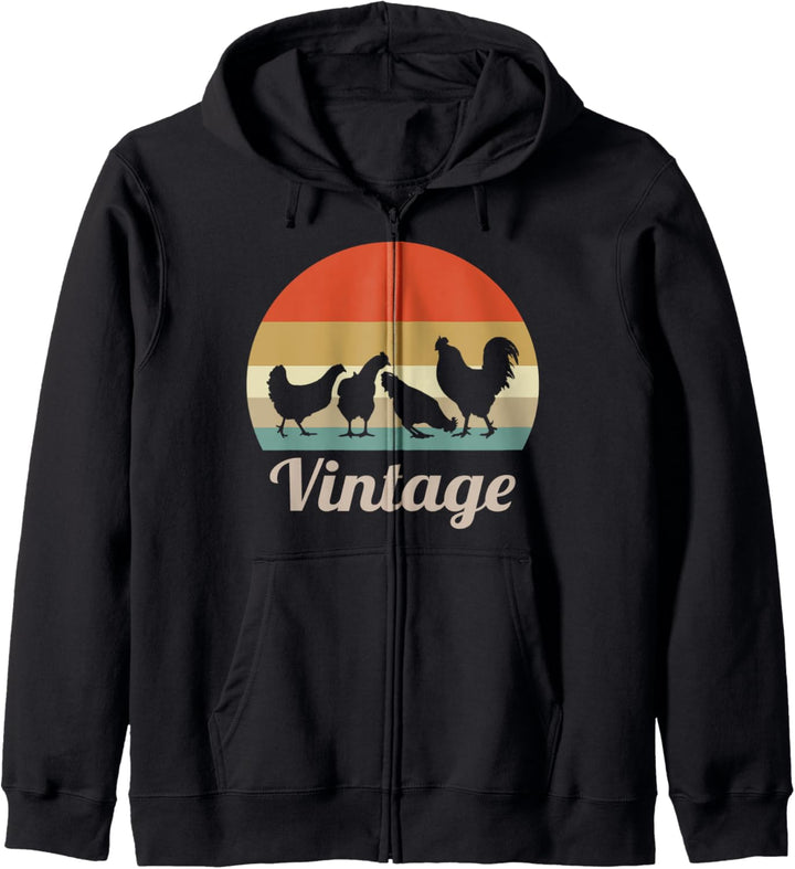 Hahn Huhn Hühner Geflügel Geflügelzüchter Vintage Retro Kapuzenjacke