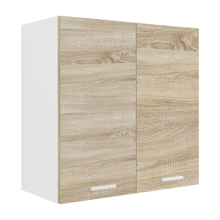 VCM Küchenschrank Breite 60 cm Holztür Hängeschrank Küche Küchenmöbel Esilo Weiss/Sonoma-Eiche Weiss