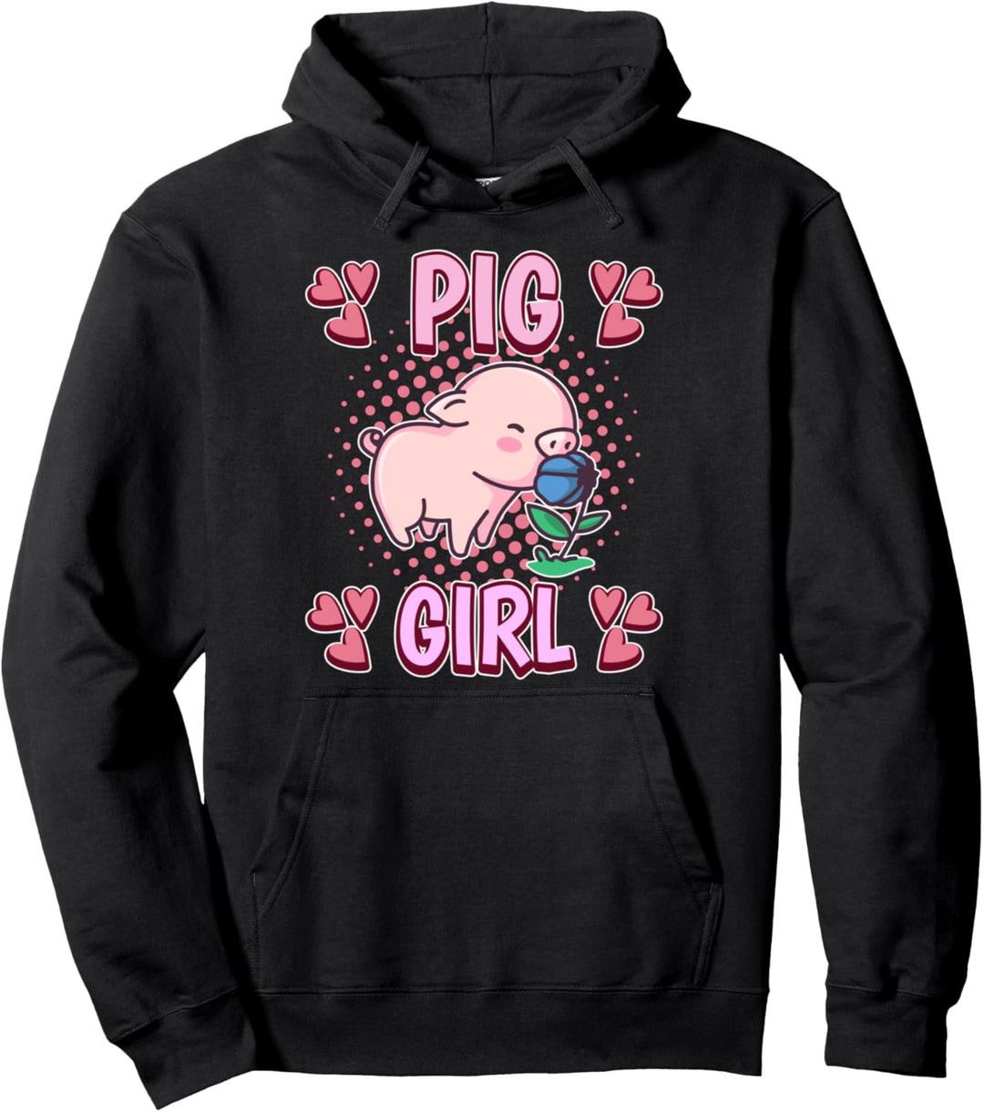 Damen Pig Girl Mädchen Schwein Pullover Hoodie