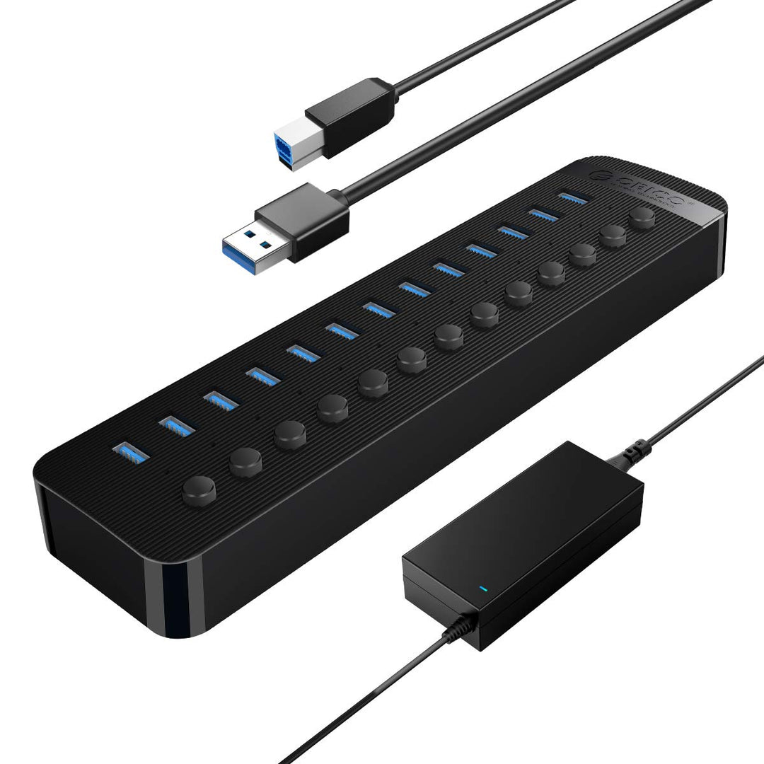 ORICO USB Hub 3.0 Aktiv 13 Ports 60W Mit Netzteil Einzelne EIN/Aus-Schalter und 12V / 5A Energien-Ad
