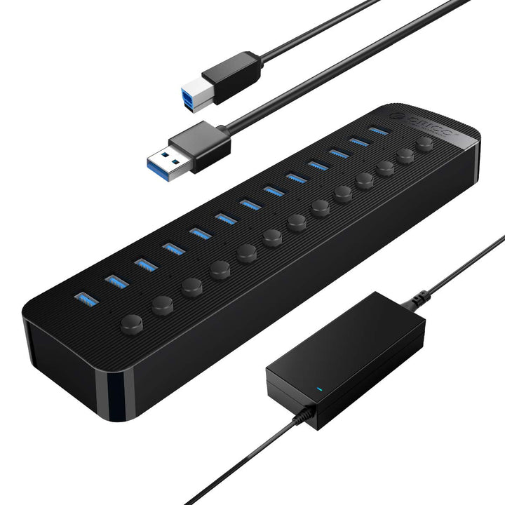 ORICO USB Hub 3.0 Aktiv 13 Ports 60W Mit Netzteil Einzelne EIN/Aus-Schalter und 12V / 5A Energien-Ad