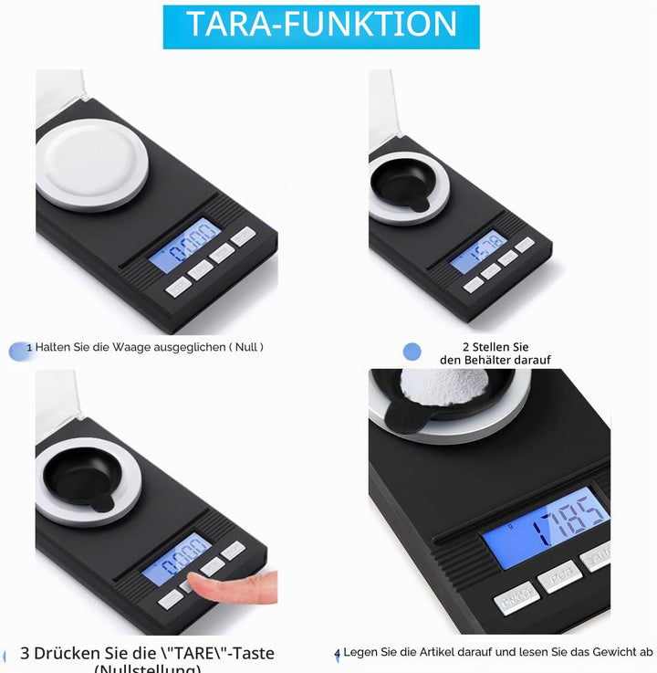 Feinwaage Milligramm Waage 50 X 0.001g Professionelle Digitale Milligramm Scale Taschenwaage Laborwa