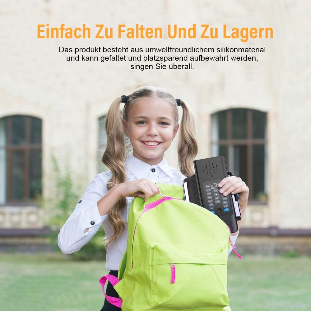 OYAYO Roll Up Piano Keyboard, 61 Tasten Rollpiano Unterstützt MIDI mit 128 Tönen und Rhythmen, Rollk