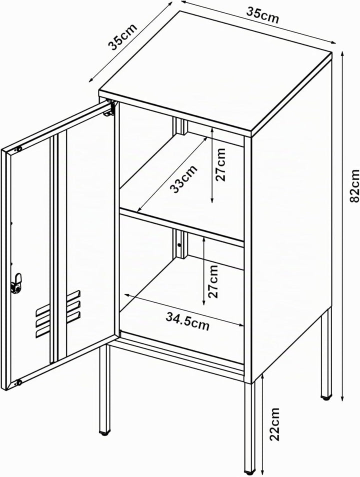 [en.casa] Nachtschrank Hausjärvi Nachttisch 82 x 35 x 35 cm Nachtkästchen Beistelltisch mit 1 Tür Me