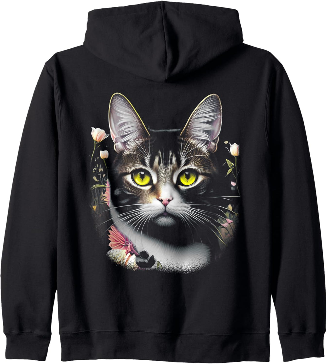 Super süsse Katze in einem Feld aus Blumen Kapuzenjacke